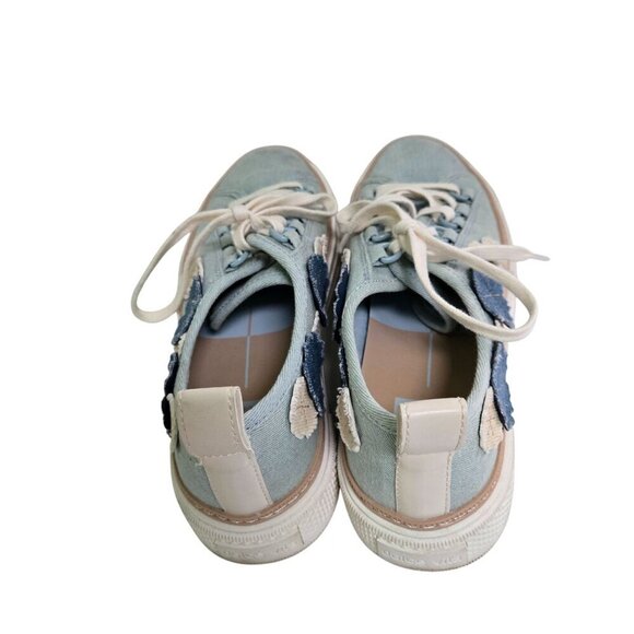 Dolce Vita Robbin Sneakers Light Blue Denim 3D Flower Embellished Size 8.5 - Picture 5 of 8
